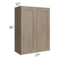 RTA Cobblestone Grey 27" x 36" Wall Cabinet with 2 Decorative End Panels and 2 Skins