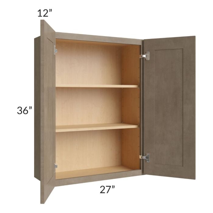 RTA Cobblestone Grey 27" x 36" Wall Cabinet with 2 Skins