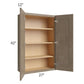 RTA Cobblestone Grey 27" x 42" Wall Cabinet with 2 Decorative End Panels and 1 Skin