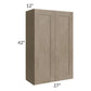 RTA Cobblestone Grey 27" x 42" Wall Cabinet with 2 Decorative End Panels and 2 Skins