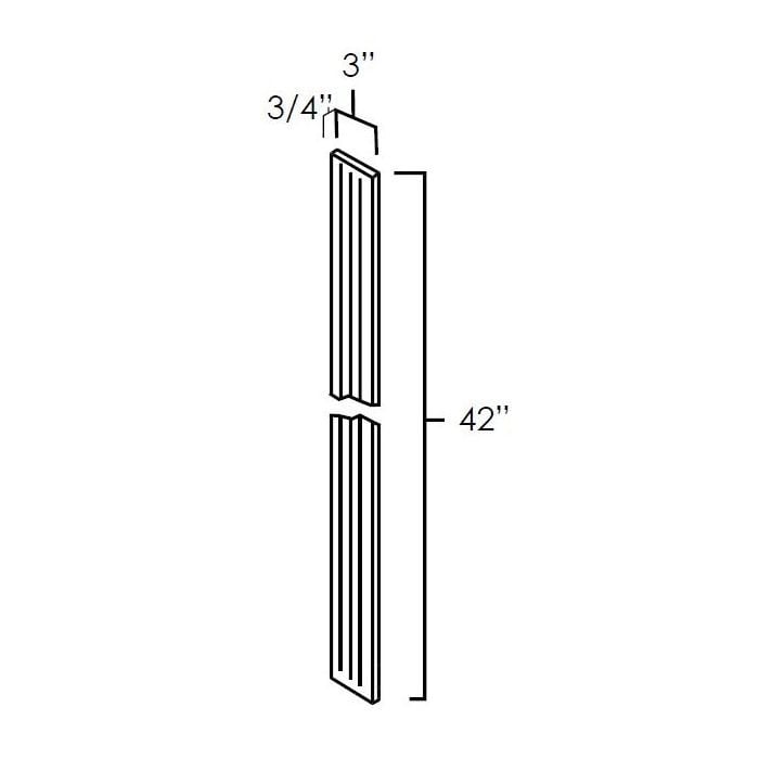 RTA Cobblestone Grey 3" x 42" Fluted Wall Filler