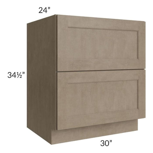 RTA Cobblestone Grey 30" 2-Drawer Base Cabinet