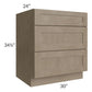 RTA Cobblestone Grey 30" 3-Drawer Base Cabinet with 1 Decorative End Panel