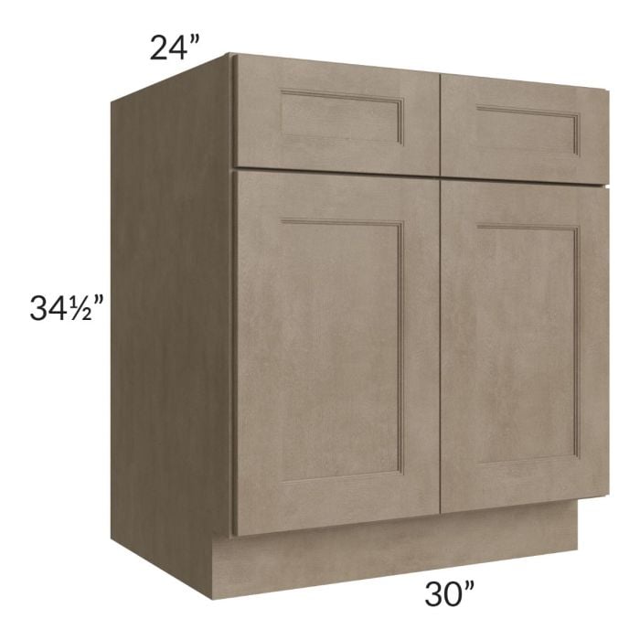 RTA Cobblestone Grey 30" Base Cabinet with 1 Roll Out Tray