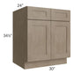 RTA Cobblestone Grey 30" Base Cabinet with 2 Roll Out Trays