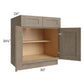 RTA Cobblestone Grey 30" Base Cabinet with 2 Roll Out Trays