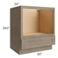 RTA Cobblestone Grey 30" Base Microwave Cabinet with 1 Decorative End Panel and 2 Skins