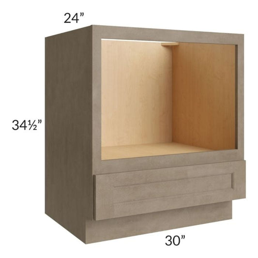 RTA Cobblestone Grey 30" Base Microwave Cabinet with 2 Decorative End Panels and 1 Skin