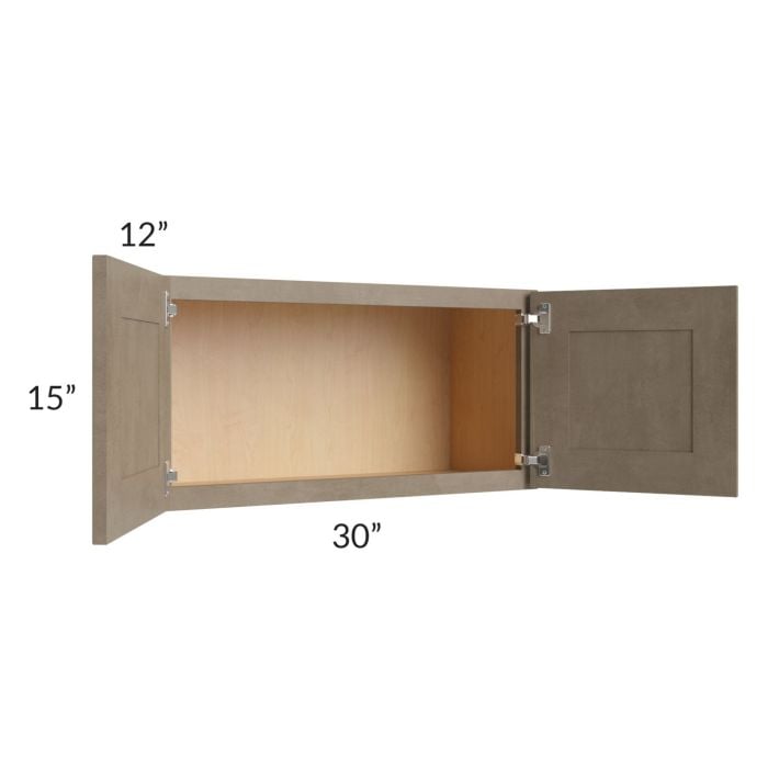 RTA Cobblestone Grey 30" x 15" Wall Cabinet with 1 Skin