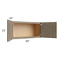 RTA Cobblestone Grey 30" x 15" Wall Cabinet with 2 Skins