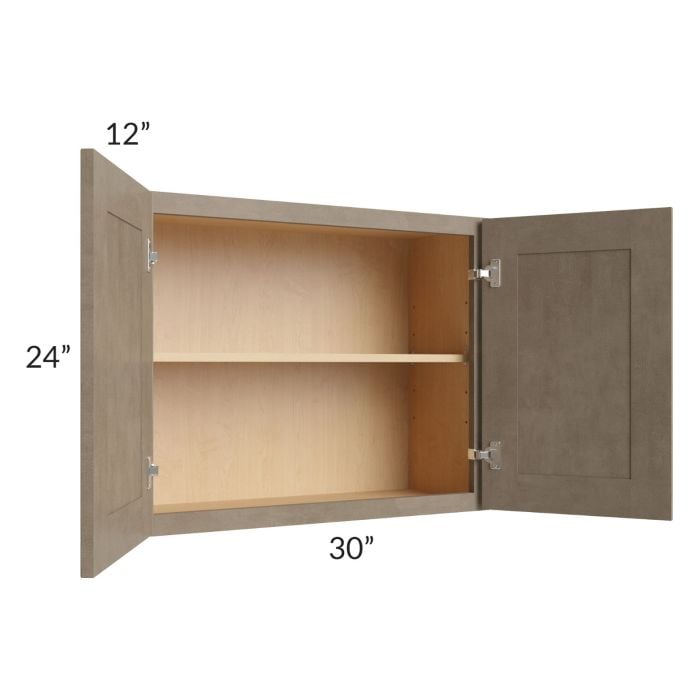 RTA Cobblestone Grey 30" x 24" Wall Cabinet with 2 Skins