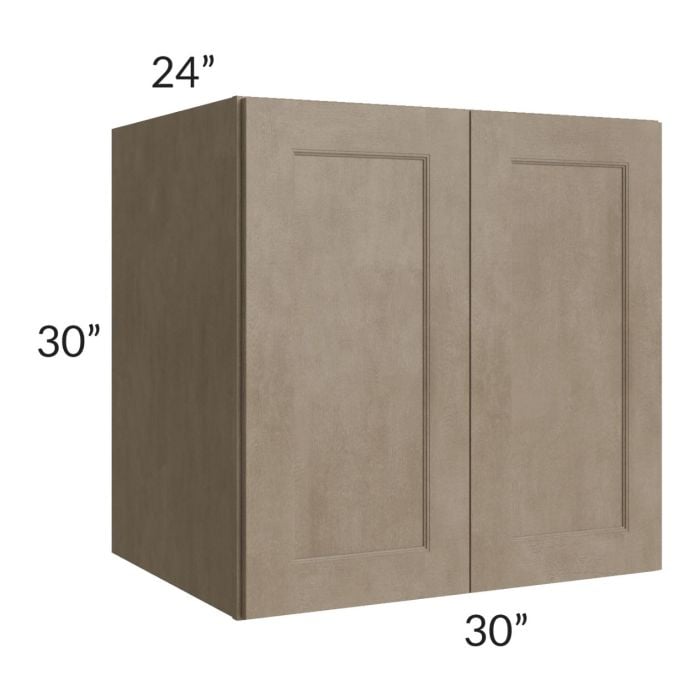 RTA Cobblestone Grey 30" x 30" x 24" Split Pantry Wall Cabinet with 2 Skins