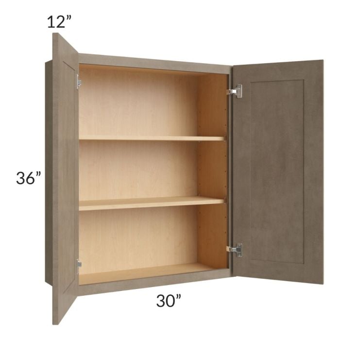 RTA Cobblestone Grey 30" x 36" Wall Cabinet with 1 Skin