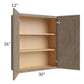 RTA Cobblestone Grey 30" x 36" Wall Cabinet with Glass Door