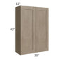 RTA Cobblestone Grey 30" x 42" Wall Cabinet with 1 Decorative End Panel and 1 Skin