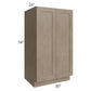 RTA Cobblestone Grey 30" x 54" Split Pantry Base Cabinet with 2 Roll Out Trays