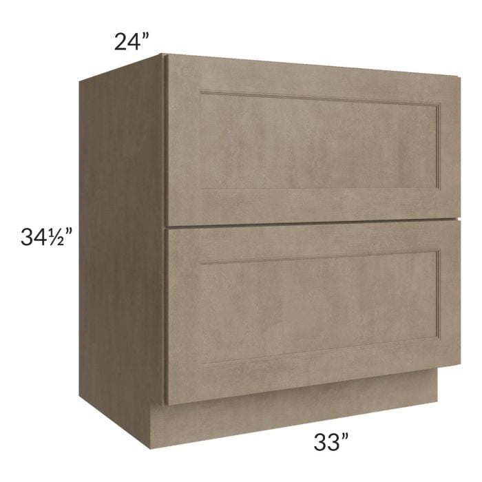 RTA Cobblestone Grey 33" 2-Drawer Base Cabinet