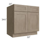 RTA Cobblestone Grey 33" Base Cabinet with 1 Decorative End Panel and 1 Roll Out Tray