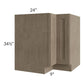 RTA Cobblestone Grey 33" Easy Reach Corner Base Cabinet