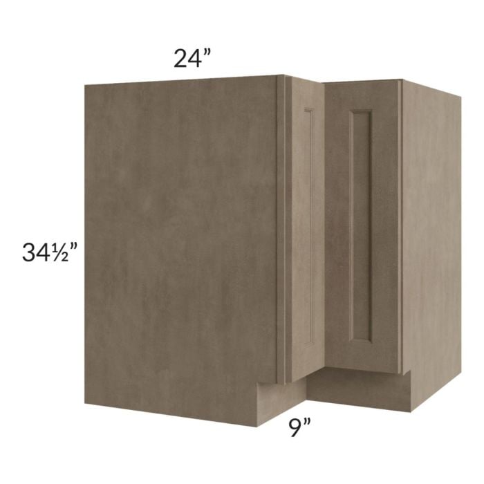 RTA Cobblestone Grey 33" Easy Reach Corner Base Cabinet with 2 Decorative End Panels and 1 Skin
