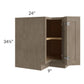 RTA Cobblestone Grey 33" Easy Reach Corner Base Cabinet with 2 Decorative End Panels and 1 Skin