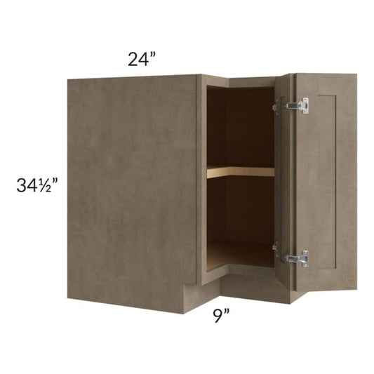 RTA Cobblestone Grey 33" Easy Reach Corner Base Cabinet with 2 Decorative End Panels and 2 Skins
