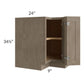 RTA Cobblestone Grey 33" Easy Reach Corner Base Cabinet