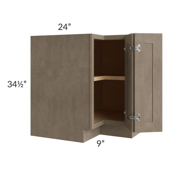 RTA Cobblestone Grey 33" Easy Reach Corner Base Cabinet