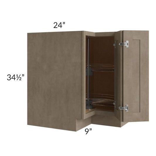 RTA Cobblestone Grey 33" Lazy Susan Corner Base with 2 Skins and 2 Plastic Baskets