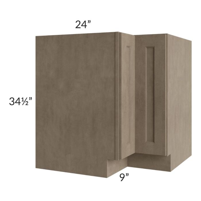 RTA Cobblestone Grey 33" Lazy Susan Corner Base with 2 Skins and 2 Wood Baskets
