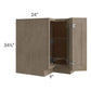 RTA Cobblestone Grey 33" Lazy Susan Corner Base with Stainless Steel Baskets and 2 Decorative End Panels