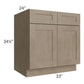 RTA Cobblestone Grey 33" Sink Base with 2 Decorative End Panels and 2 Skins