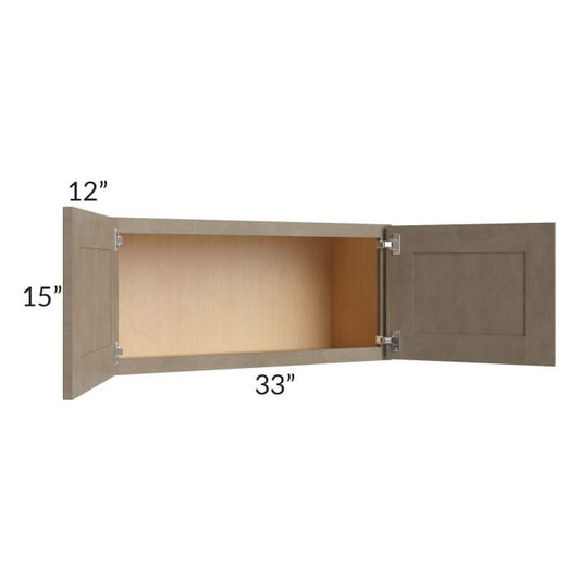 RTA Cobblestone Grey 33" x 15" Wall Cabinet