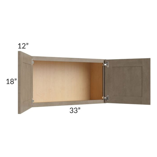 RTA Cobblestone Grey 33" x 18" Wall Cabinet with 1 Skin