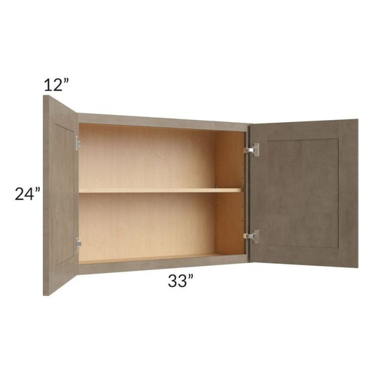 RTA Cobblestone Grey 33" x 24" Wall Cabinet with 1 Skin