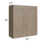 RTA Cobblestone Grey 33" x 36" Wall Cabinet with 2 Decorative End Panels