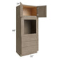 RTA Cobblestone Grey 33" x 84" Universal Oven Cabinet with 1 Decorative End Panel and 2 Skins