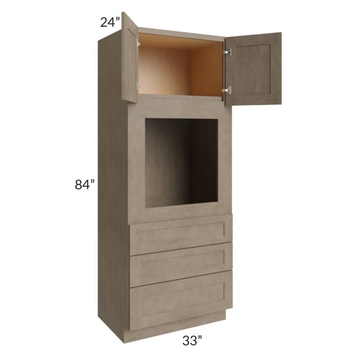 RTA Cobblestone Grey 33" x 84" Universal Oven Cabinet