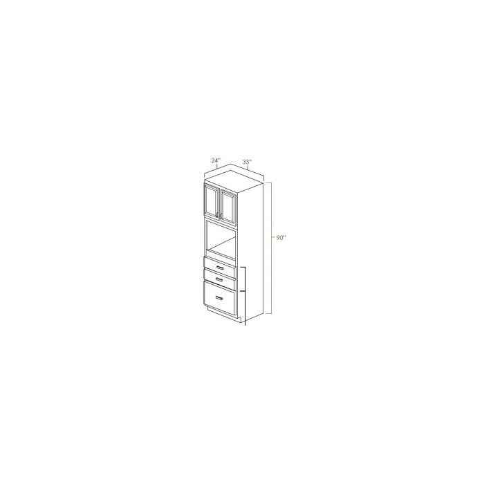 RTA Cobblestone Grey 33" x 90" Universal Oven Cabinet with 1 Skin