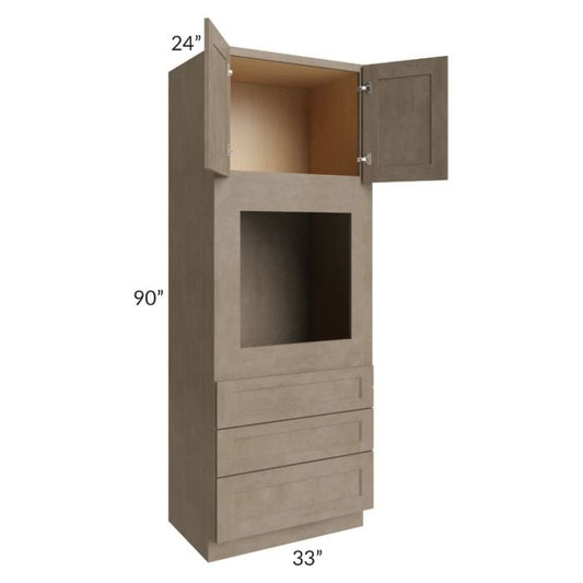 RTA Cobblestone Grey 33" x 90" Universal Oven Cabinet with 1 Skin