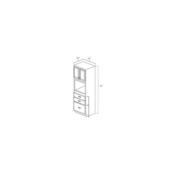 RTA Cobblestone Grey 33" x 96" Universal Oven Cabinet