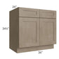 RTA Cobblestone Grey 36" Base Cabinet with 1 Decorative End Panel