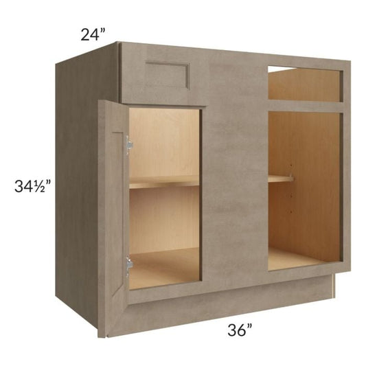 RTA Cobblestone Grey 36" Blind Corner Base Unit with 2 Skins