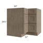 RTA Cobblestone Grey 36" Corner Three Drawer Base Cabinet with 2 Decorative End Panels