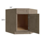 RTA Cobblestone Grey 36" Diagonal Corner Sink Base Cabinet with 1 Decorative End Panel
