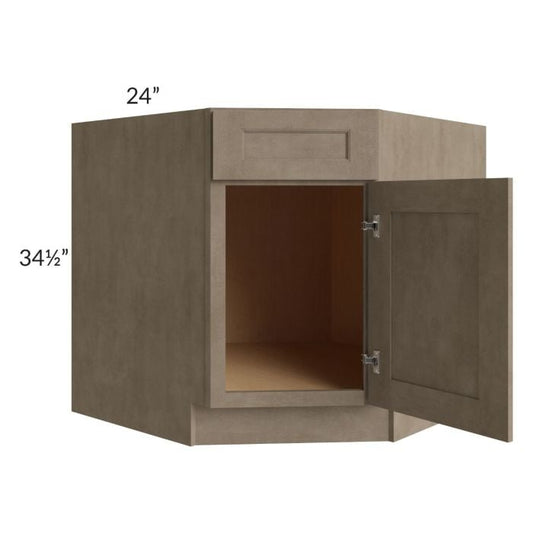RTA Cobblestone Grey 36" Diagonal Corner Sink Base Cabinet with 2 Decorative End Panels and 2 Skins