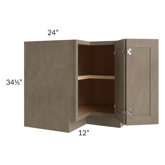 RTA Cobblestone Grey 36" Easy Reach Corner Base Cabinet with 1 Decorative End Panel and 2 Skins