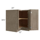 RTA Cobblestone Grey 36" Easy Reach Corner Base Cabinet with 2 Decorative End Panels and 1 Skin