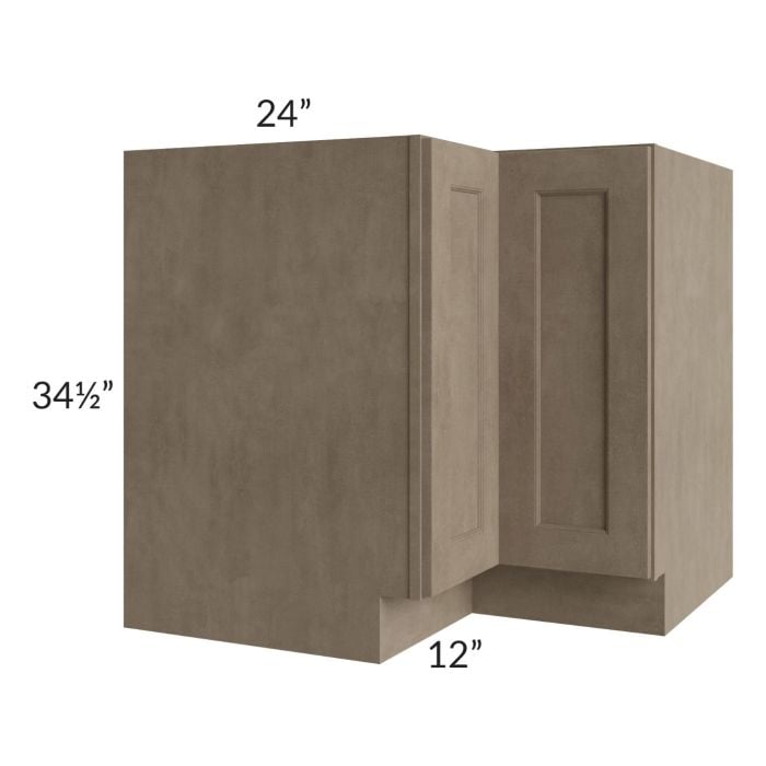 RTA Cobblestone Grey 36" Lazy Susan Corner Base with 2 Decorative End Panels and 2 Plastic Baskets