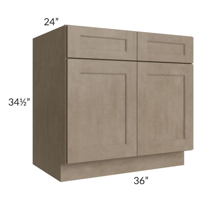 RTA Cobblestone Grey 36" Sink Base with 1 Skin